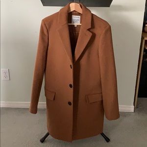 Frank & Oak Brown Wool Coat